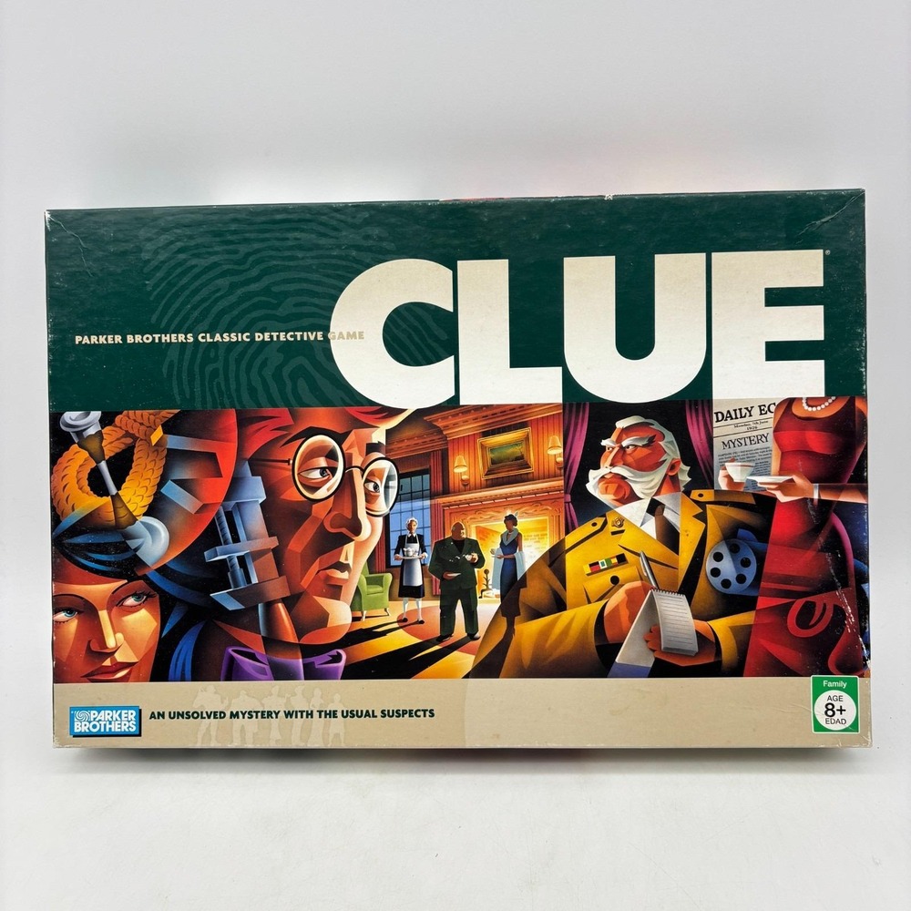 Clue COMPLETE Parker Brothers 2005 Classic Detective Board Game Mystery